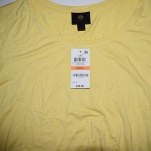 JM Short Sleeve Flowy Yellow Top